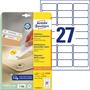 Label, universal, removeable, 63,5x29,6 mm, AVERY ZWECKFORM, 810 label/pack